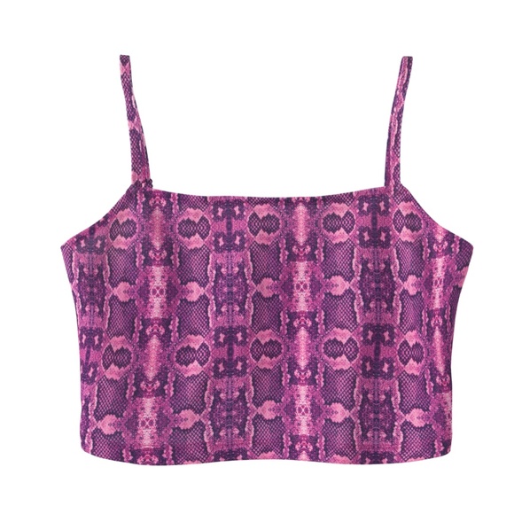 Capsule 98 pink & black snake print cropped top / cami NWT - Picture 4 of 12